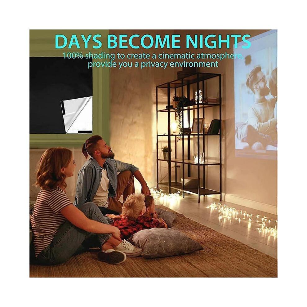 (145x400cm) Portable Blackout Shade, 100% Blackout Shades, Travel Window Blackout Curtains, Free to Cut, No Drill Temporary Blackout Blinds