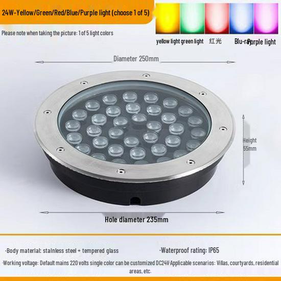 Ultra-Thin Waterproof LED In-Ground Courtyard Spotlight for Garden Decoration
