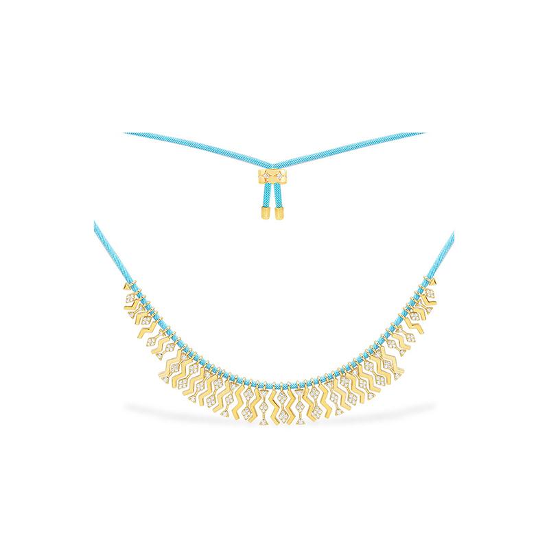 APM Monaco [Romantic Confession] Summer Style Batik Adjustable Nylon Lightweight Elegant Retro Necklace Women s Gold YC6201XB