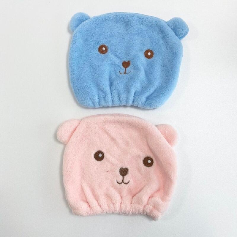 Teddy Bear Hair Cap Microfiber Shower Cap [WA54429] Blue
