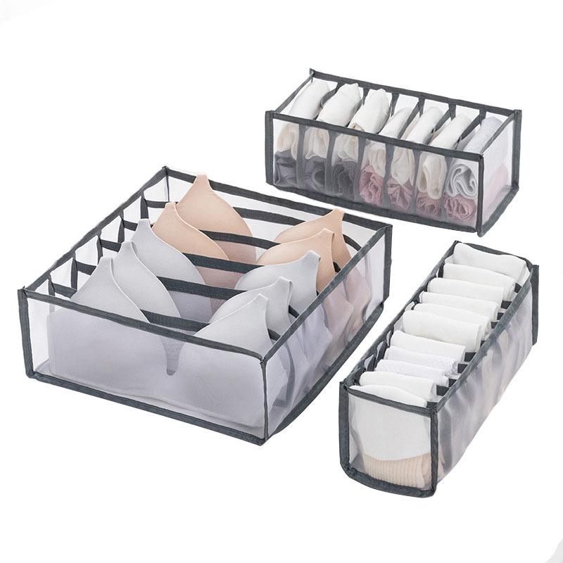 Nylon Breathable Underwear & Sock Storage Box for Home Drawers