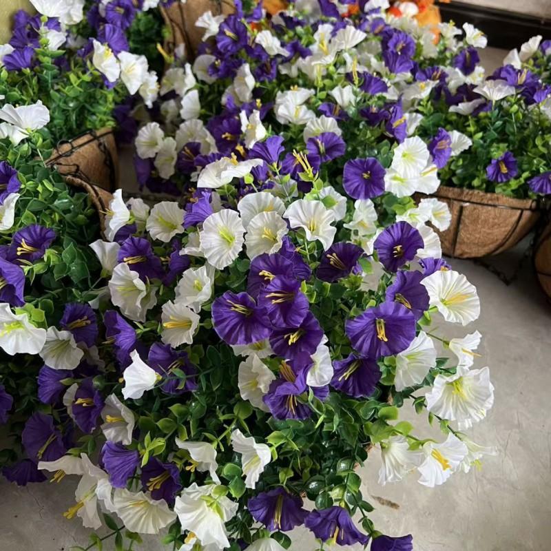 Artificial Morning Glory Hanging Basket Decor Home Hotel Wedding Party Outdoor Garden Decoration