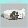 Mens Punk Cross Flower Designer Belt With Alloy Buckle And Studded Detail For Casual Wear