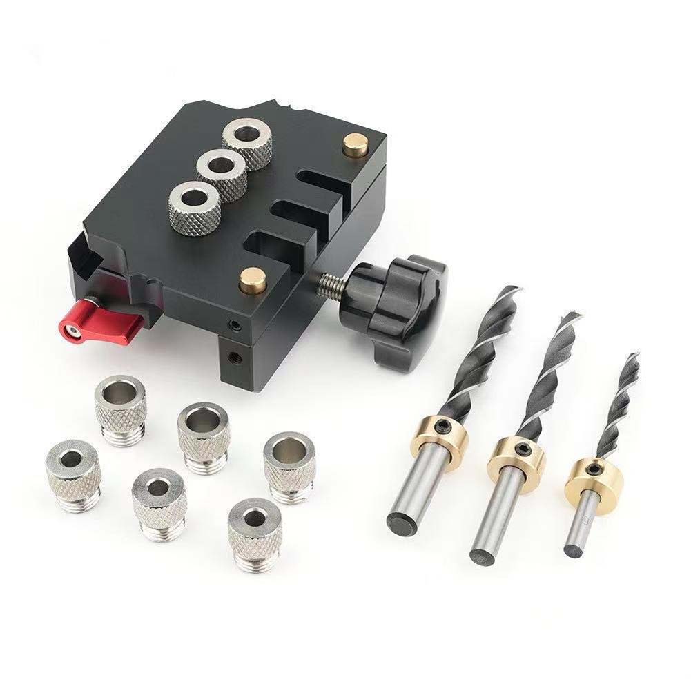 Self Centering Dowel Jig For Woodworking Accurate Hole Drilling Tool Aluminum Alloy Body Compact Design For DIY Projects