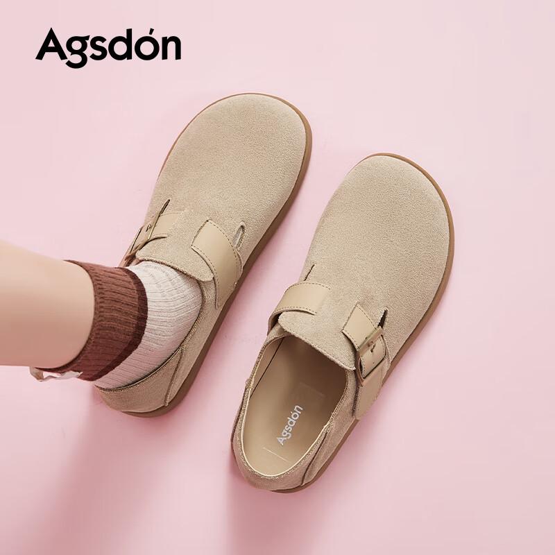Agsdon Women s Retro Buckle Slip-On Flats EU 37