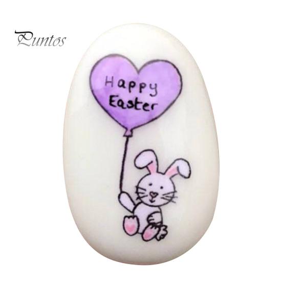 

Пасхальный карманный кролик из камня с рисунком мультяшного кролика из смоляной гальки. Счастливой Пасхи, памятный подарок для семьи, друга, одноклассников фиолетовый
