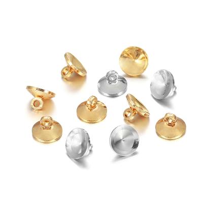 Connecteurs d'embouts de perles, 50 pièces/lot, pendentifs de perles rondes pour bricolage, collier, fabrication de bijoux, fournitures faites à la main, accessoires