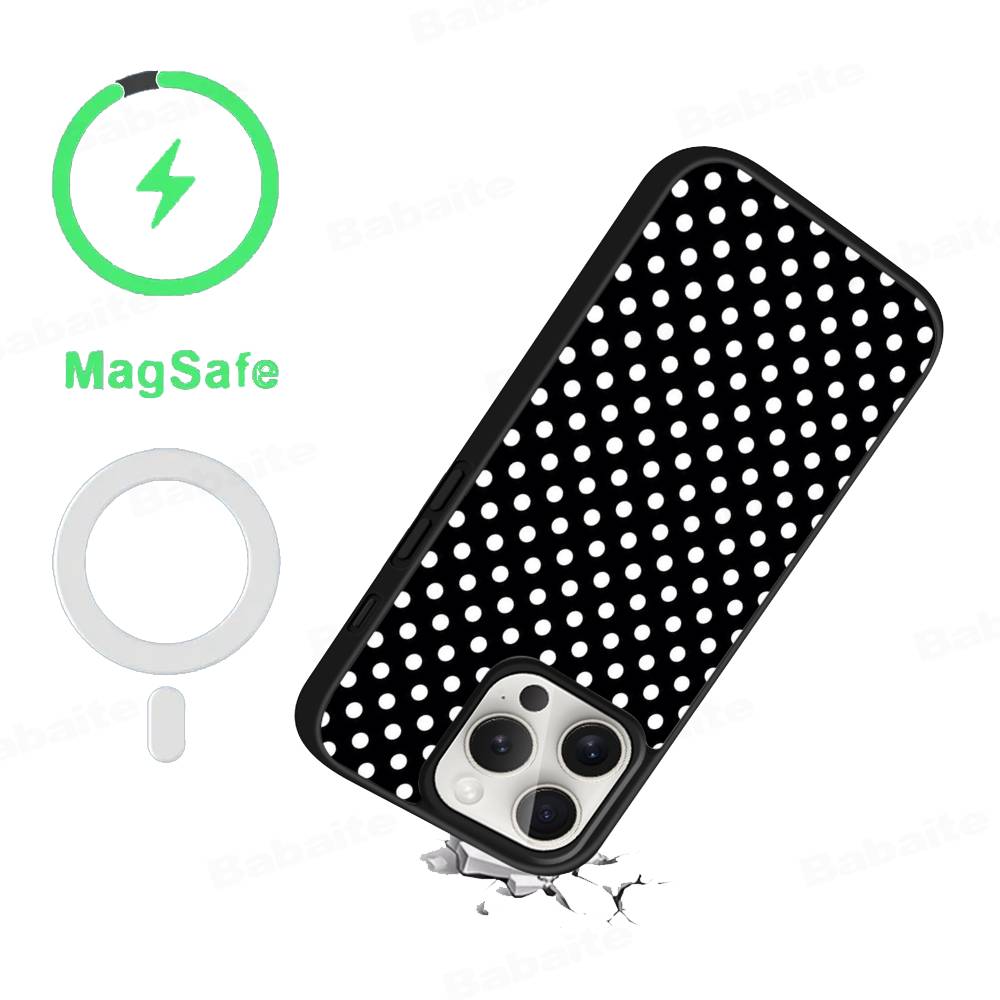 Luxury Polka Dots Phone Case Magnetic Case For IPhone 16 14 13 12 11 15 Pro Max Plus For Magsafe Wireless Charge Cover