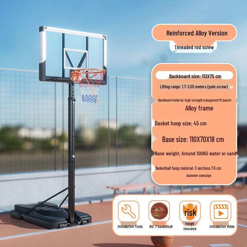 Adjustable Height Basketball Hoop for Indoor/Outdoor Play - Suitable for Adults, Teens, and Kids.