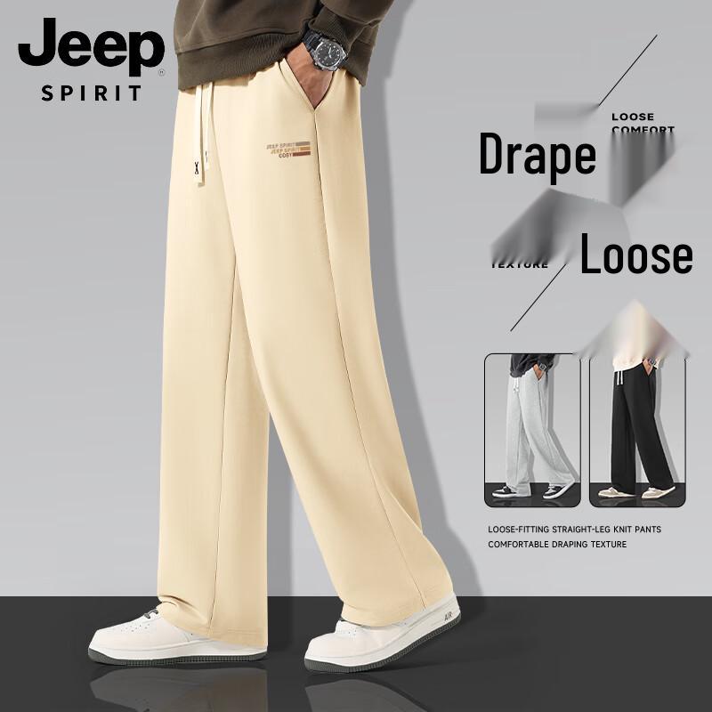 

JEEP SPIRIT Men s Heavyweight Printed Loose Straight-Leg Casual Pants L
