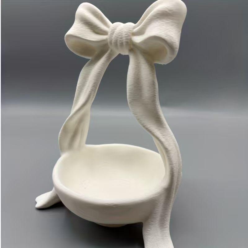3D Printed Bow Ornament Tray: Postmodern Light Luxury Home Decor for a Girly Touch