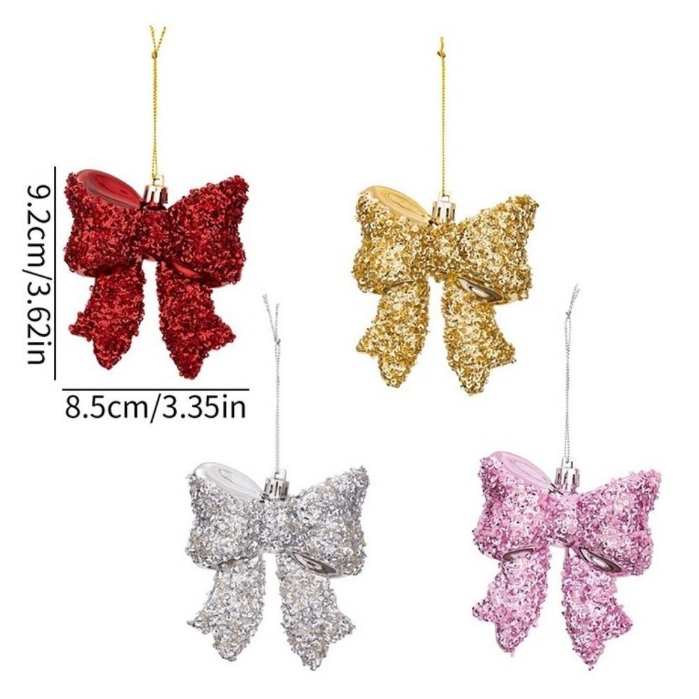 Electroplated Christmas Bow Hanging Ornament Xmas Bow Decoration  Festive Hanging Decor