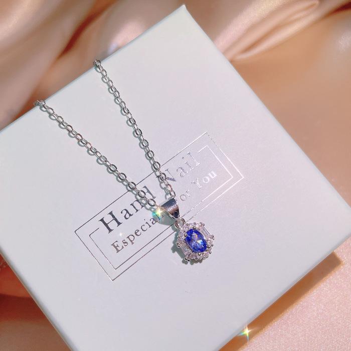 Set With Sri Lanka Sapphire Set, Pendant, Stud Earring, Three-Piece Set.