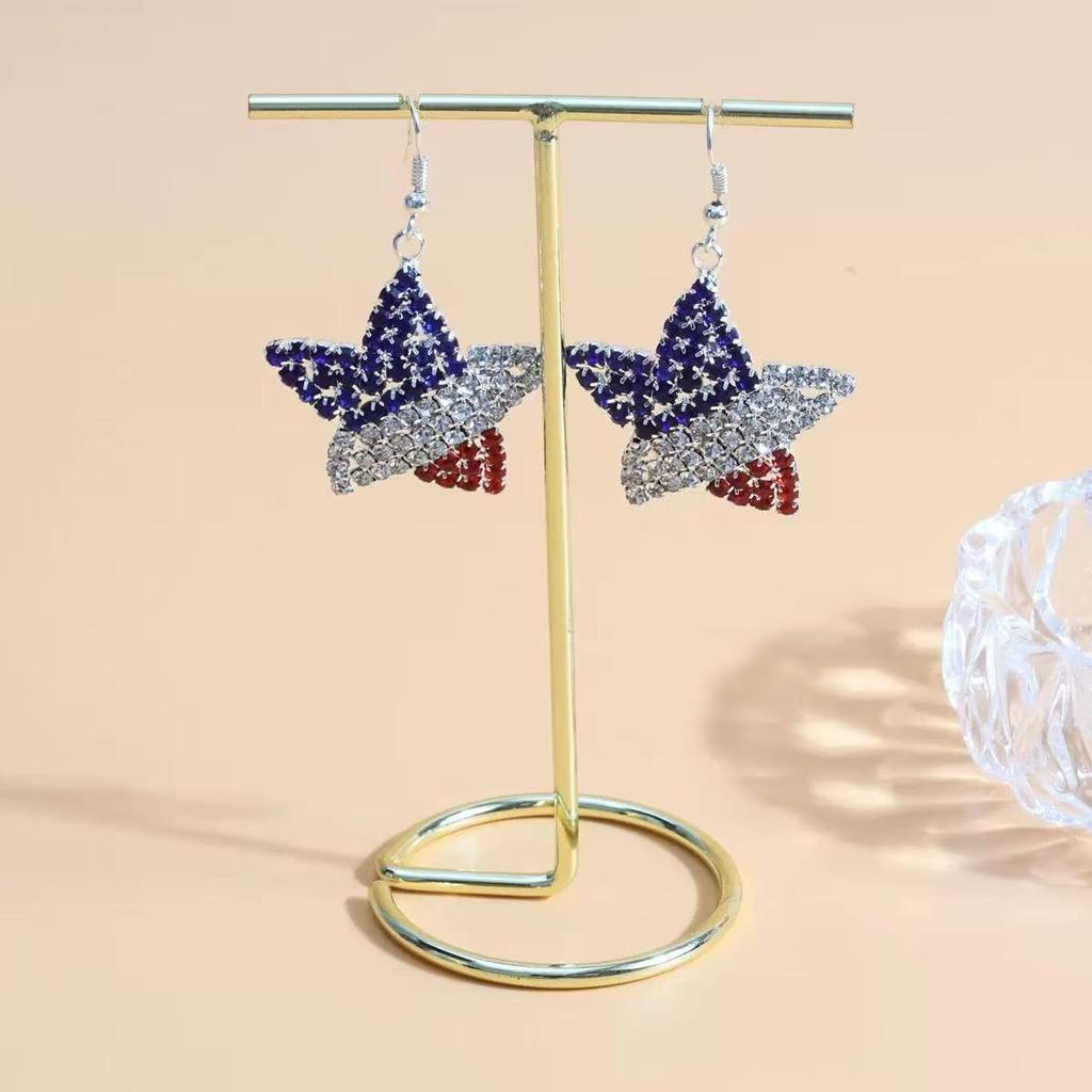 925 Sterling Silver Geometric Zirconia Earrings for Women - Flag Design, Light Luxury Ear Cuffs