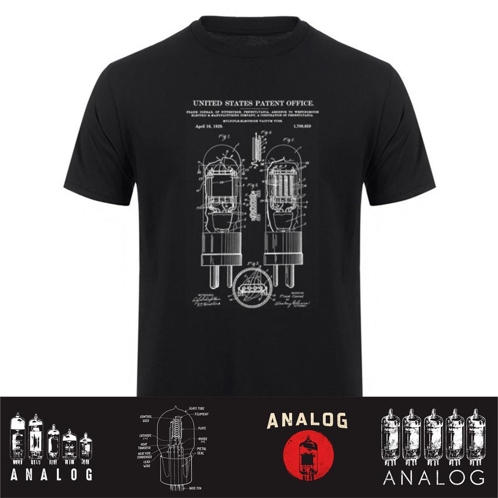 Analog Vacuum Tube TShirt for Radio and Amp Collectors Funny Electron Valve Lover T Shirts Summer Streetwear Gifts HJ057