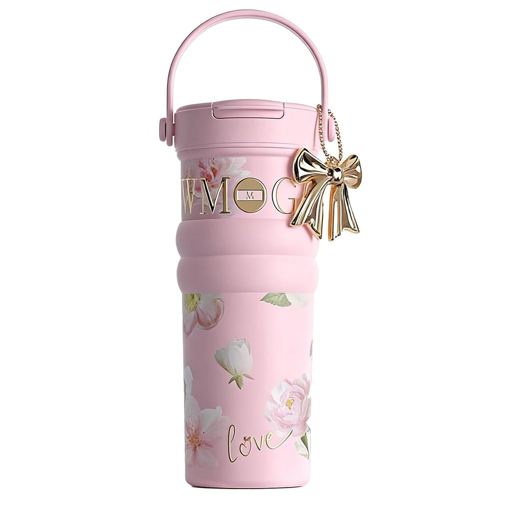 Large Floral Insulated Stainless Steel Travel Cup for Women - Perfect for Cars and Coffee