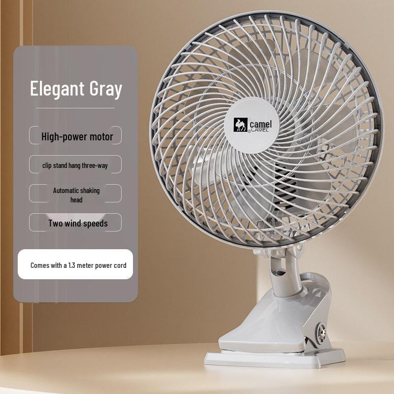 Compact Silent Oscillating Clip Fan for Desk and Dormitory Direct Power Charging