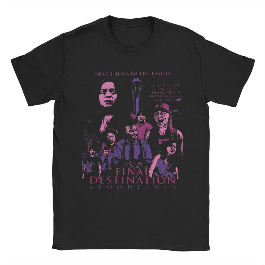 Fate And Prophecy Final Destination Halloween Print T Shirt for Unisex Women Pure Cotton Tee Shirt Clothes