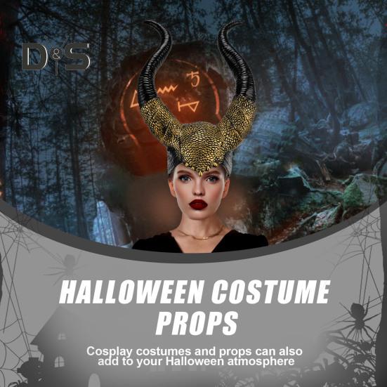 Halloweenský kostým ďábelské rohy Černý latex s dlouhými rohy Ženy Dospělí Horn čelenka pro cosplay Halloweenský kostým