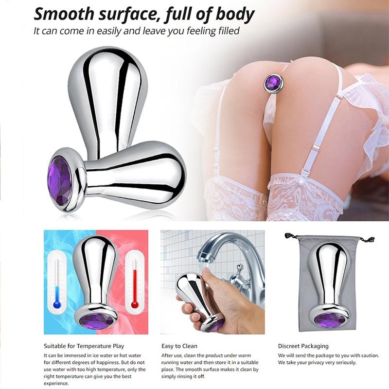 RUNYU Large Anal Plug Metal Lighting Modeling Butt Plug Women Men Anal Expansion Couple Adule Sex Toy 18+