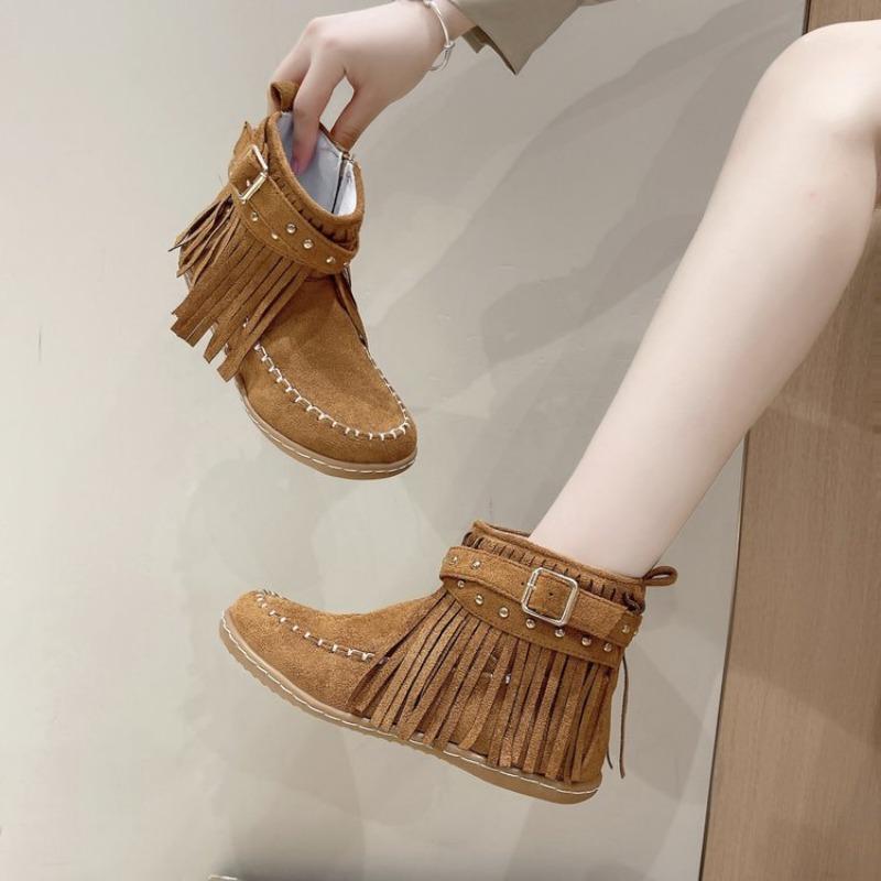 

Large size flat short boots for women s autumn and winter new romantic Su retro Martin boots for women 43 темно-коричневого