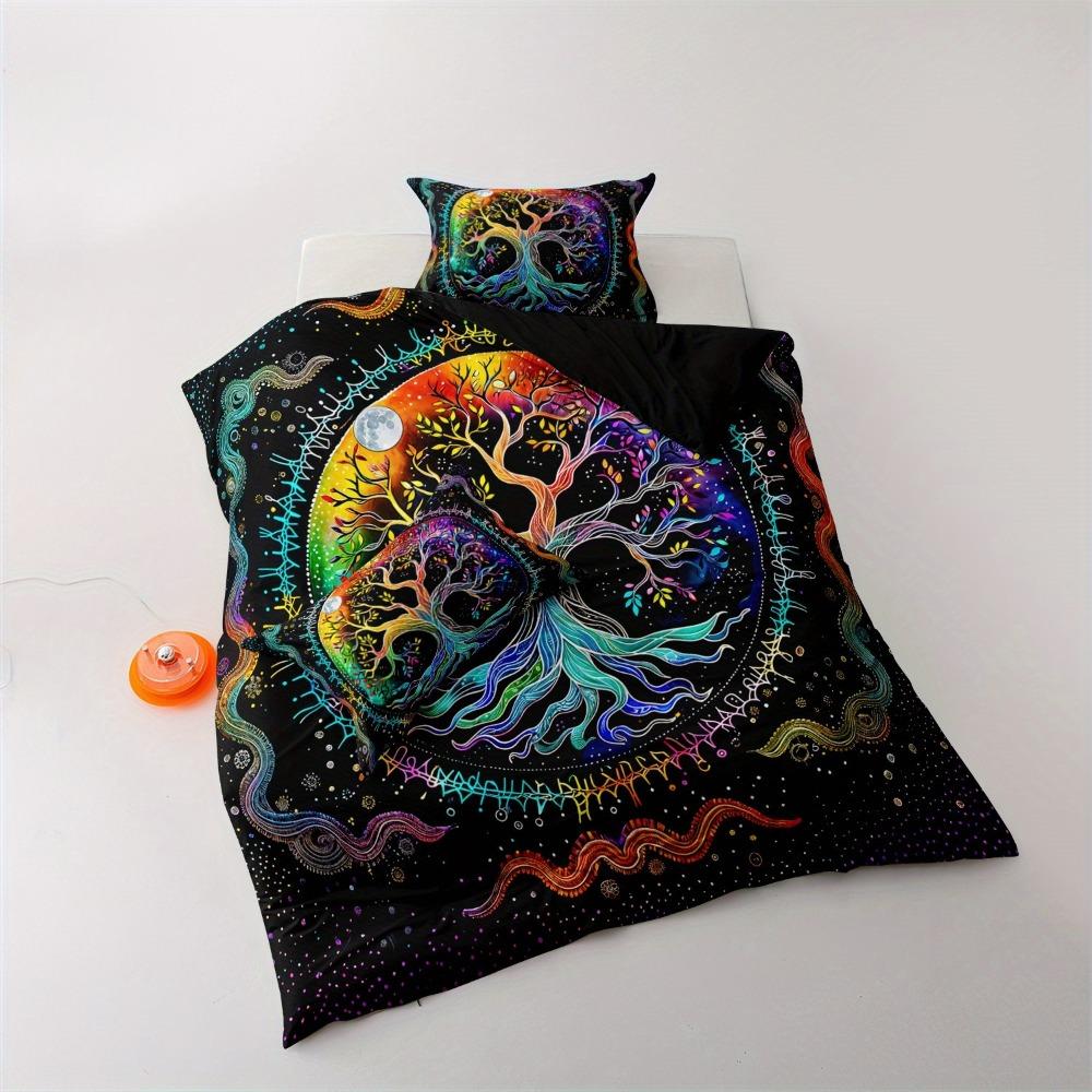 3pcs Colorful Bedding Set Celtic Tree of Life 3D Printed Cozy Soft Duvet Cover King Queen Twin Size Birthday Gift Bedroom Decor