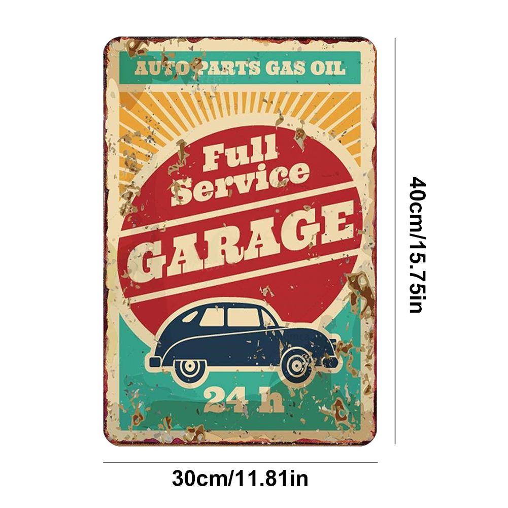 Vintage Garage Metal Tin Sign 2D Metal Wall Art Poster for Home Bar Decoration