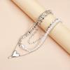 Contemporary Tiered Heart Necklace Alloy Beads And Pearls Collarbone Chain Adjustable Neckchain Party Jewelry