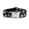 Pet Collar With Silver Buckle For Small Dogs Cotton Material Cute Flower Pattern Breathable Design