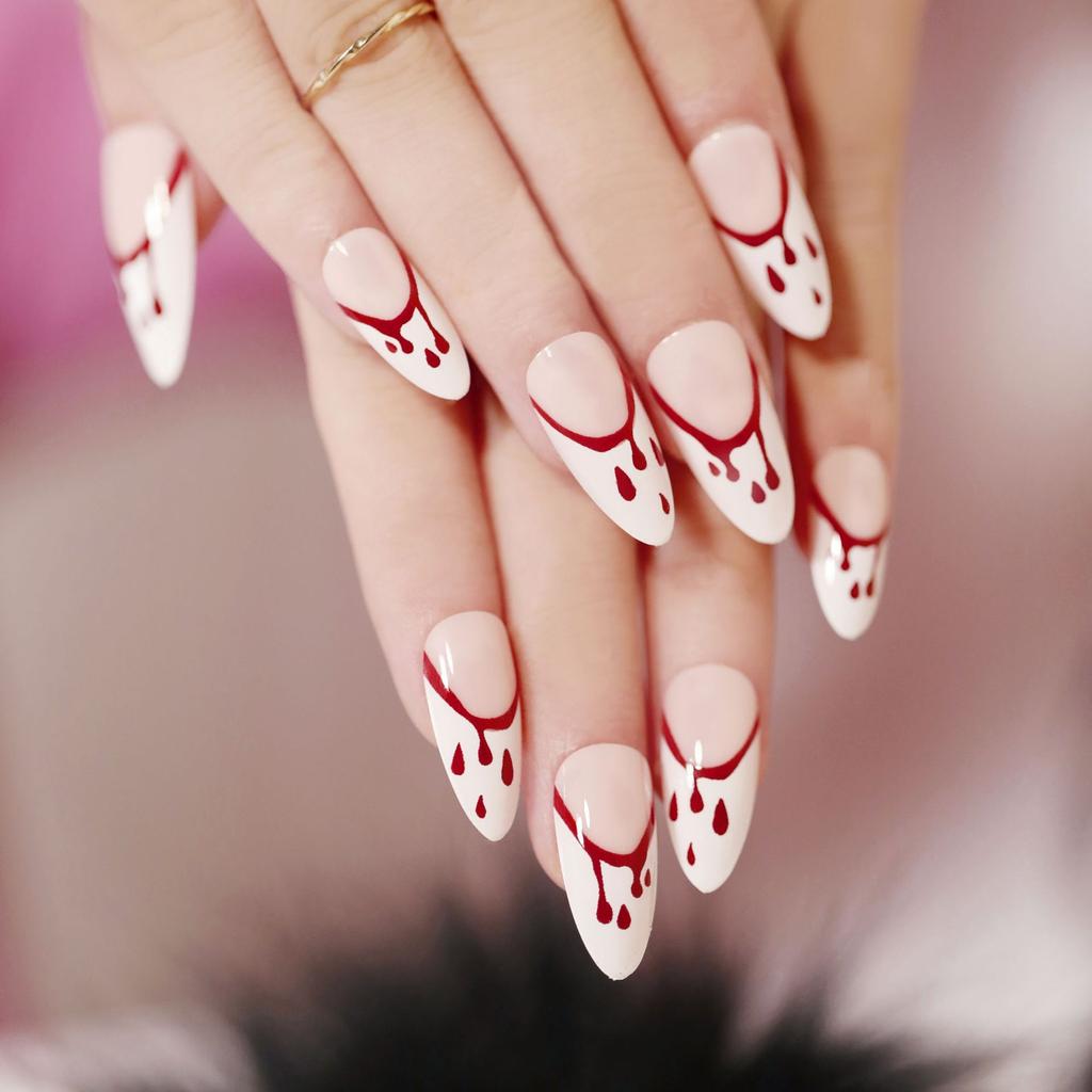 2025 New Halloween Wear Nail 3D Three-dimensional Nail Art False Nails European and American Spider Bat Nail Pieces