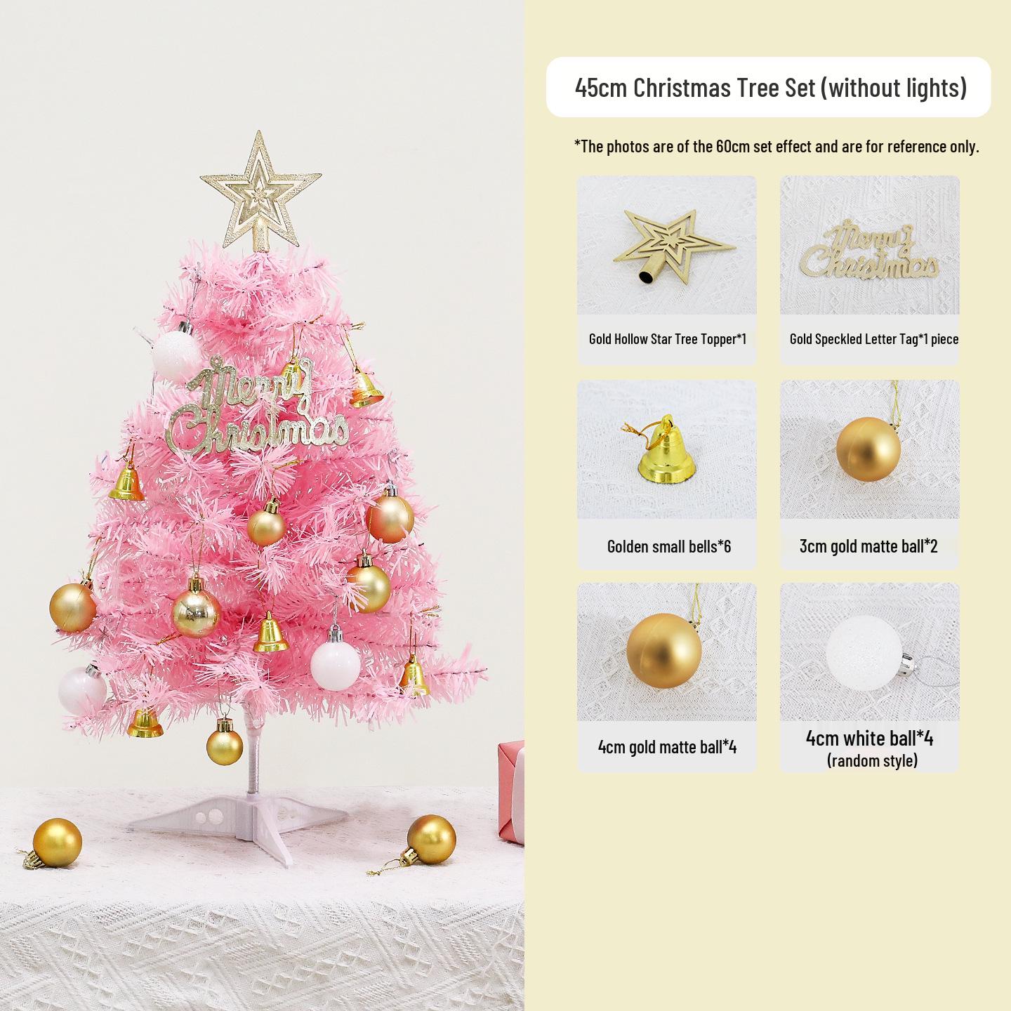 Mini Pink Christmas Tree – 45cm Desktop Ornament Decoration