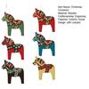 6/12Pcs Christmas Ornament Colorful Horse Design Hanging Decoration with Lanyard Christmas