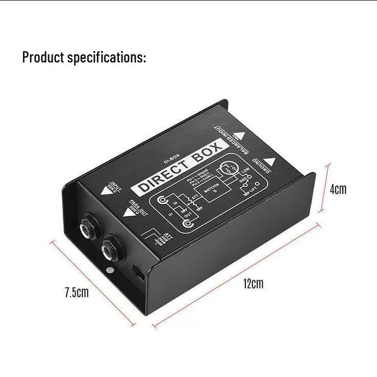 Single-Channel Passive Impedance Converter DI Box for Guitar Effects