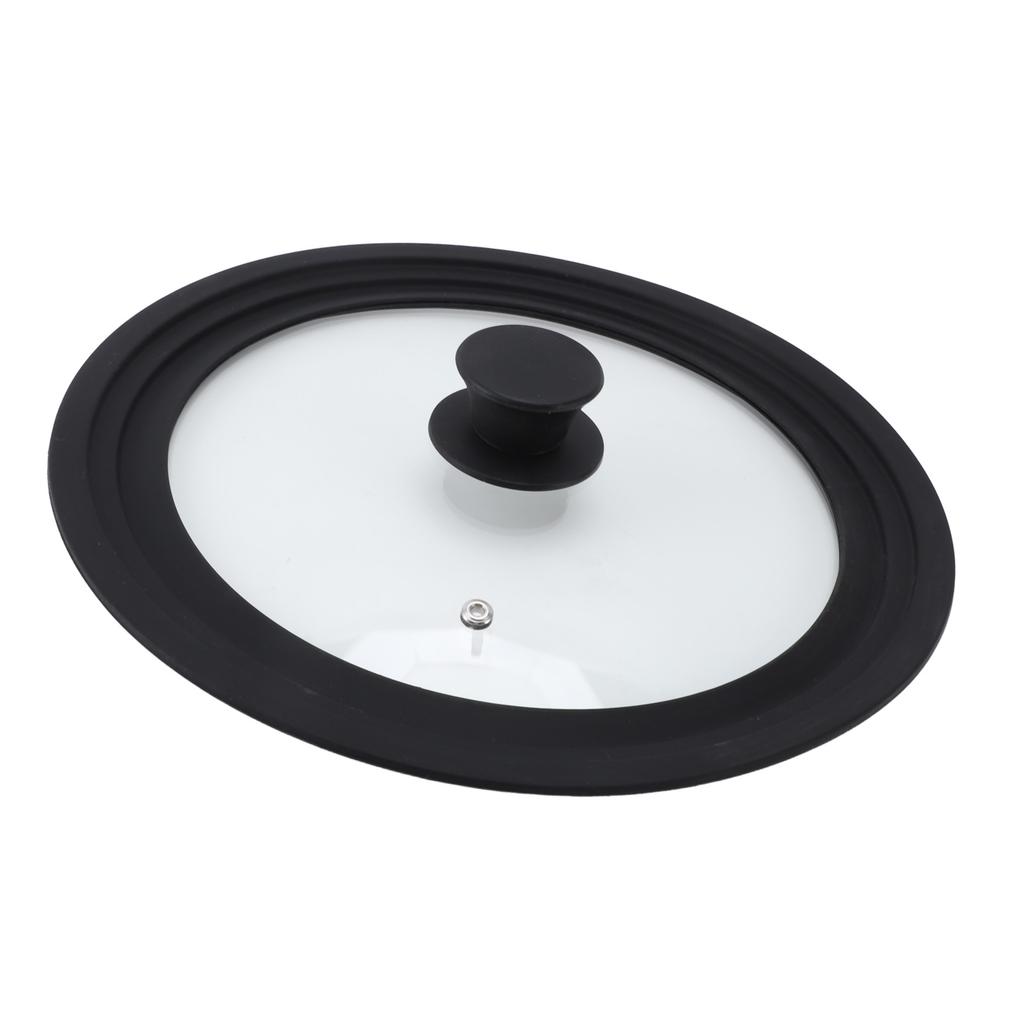 Küchentopfdeckel Runder Glas-Topfdeckel Hitzebeständig Silikonrand Küchenpfannendeckel für Töpfe mit 24cm 26cm 28cm Durchmesser