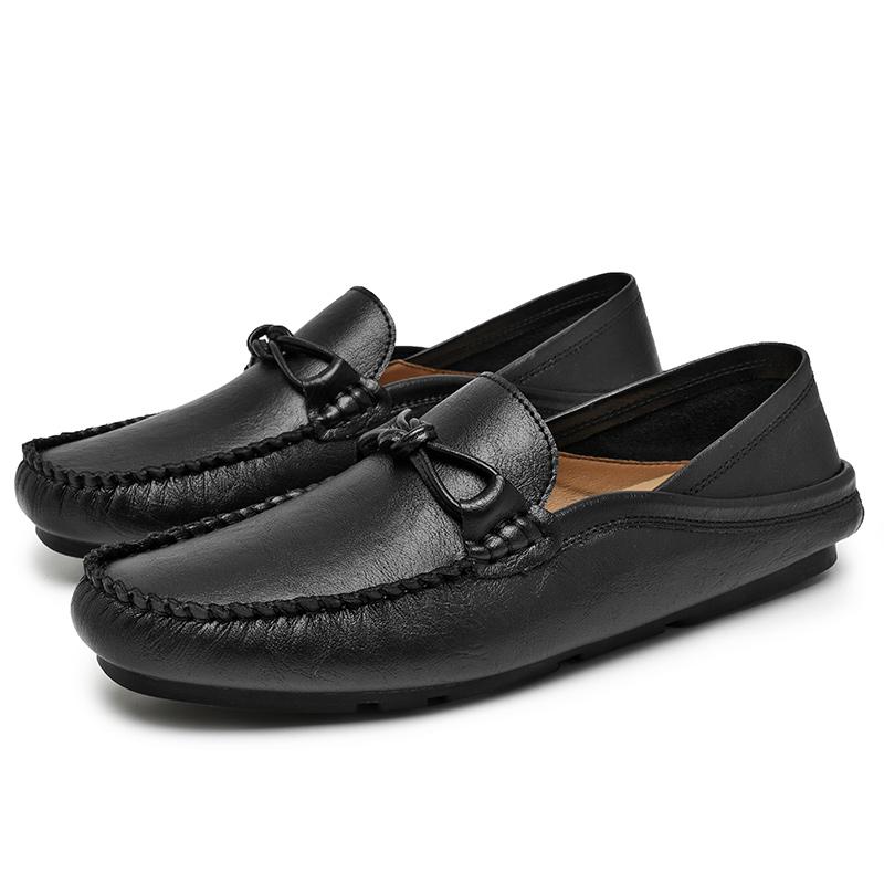 

Модные мужские кожаные туфли на четыре сезона, в стиле ретро, элегантный джентльменский стиль, повседневные, для бизнеса, офисные, на плоской подошве, легкие лоферы 44 чёрный