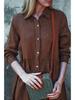 2023 Cotton Linen Solid Color Shirt Collar Long Casual Dress
