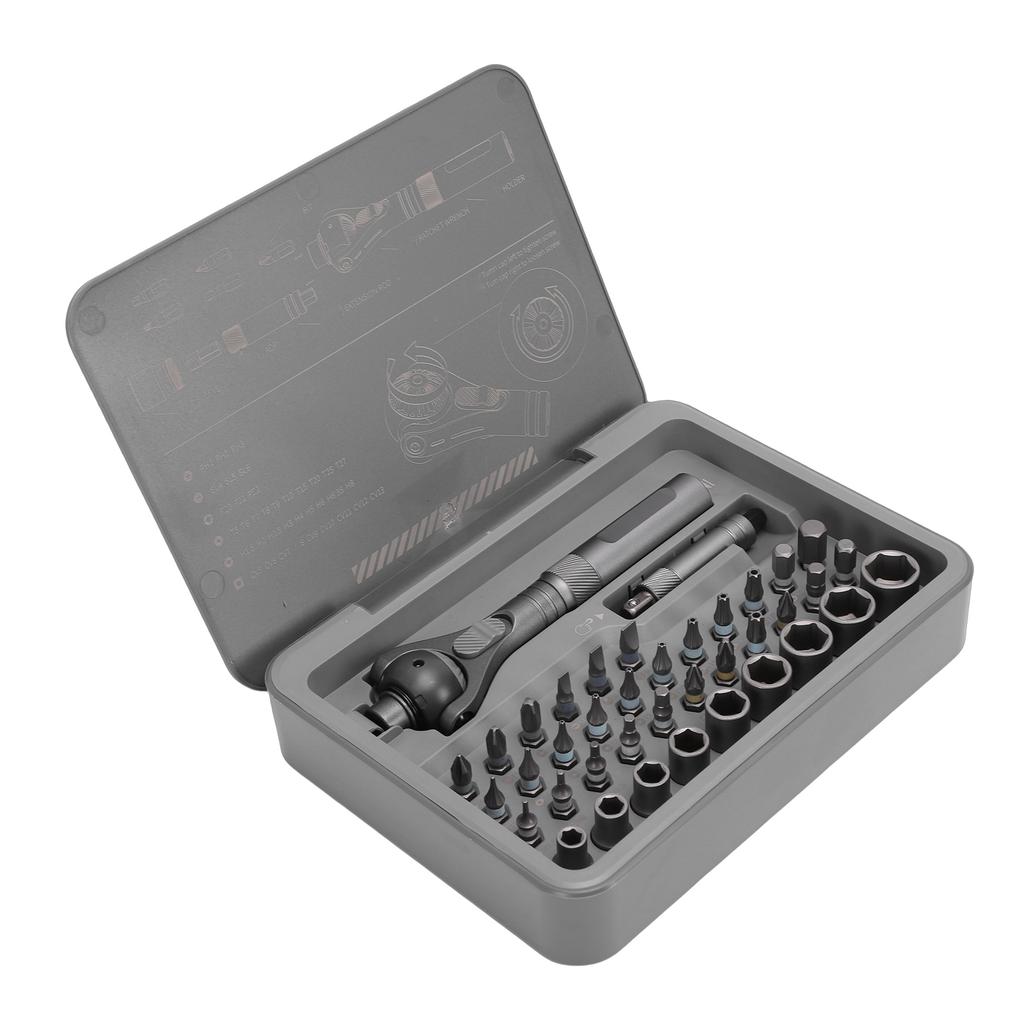 40 in 1 Ratchet Screwdriver Set 45 Tooth Mechanism 50Nm Torsion Mini Screwdriver Set with Detachable Handle for Home