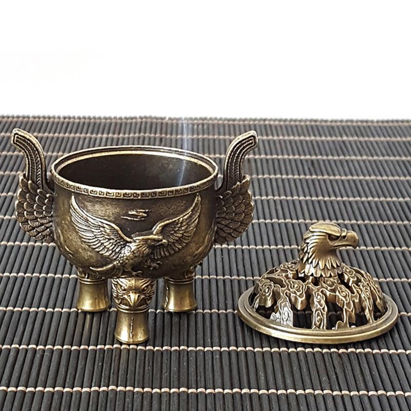 New Alloy Incense Burner Hollow Out Four Legged Stick Holder Mini Sandalwood Censer Home Decoration