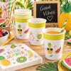 Gobelets En Carton - EDEN - Motif Fruits Tropicaux - 25 Cl - Lot De 6 - Carton
