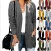 Women Solid Color Knit Cardigan Breasted Single Sweater Jacket Coat Casual