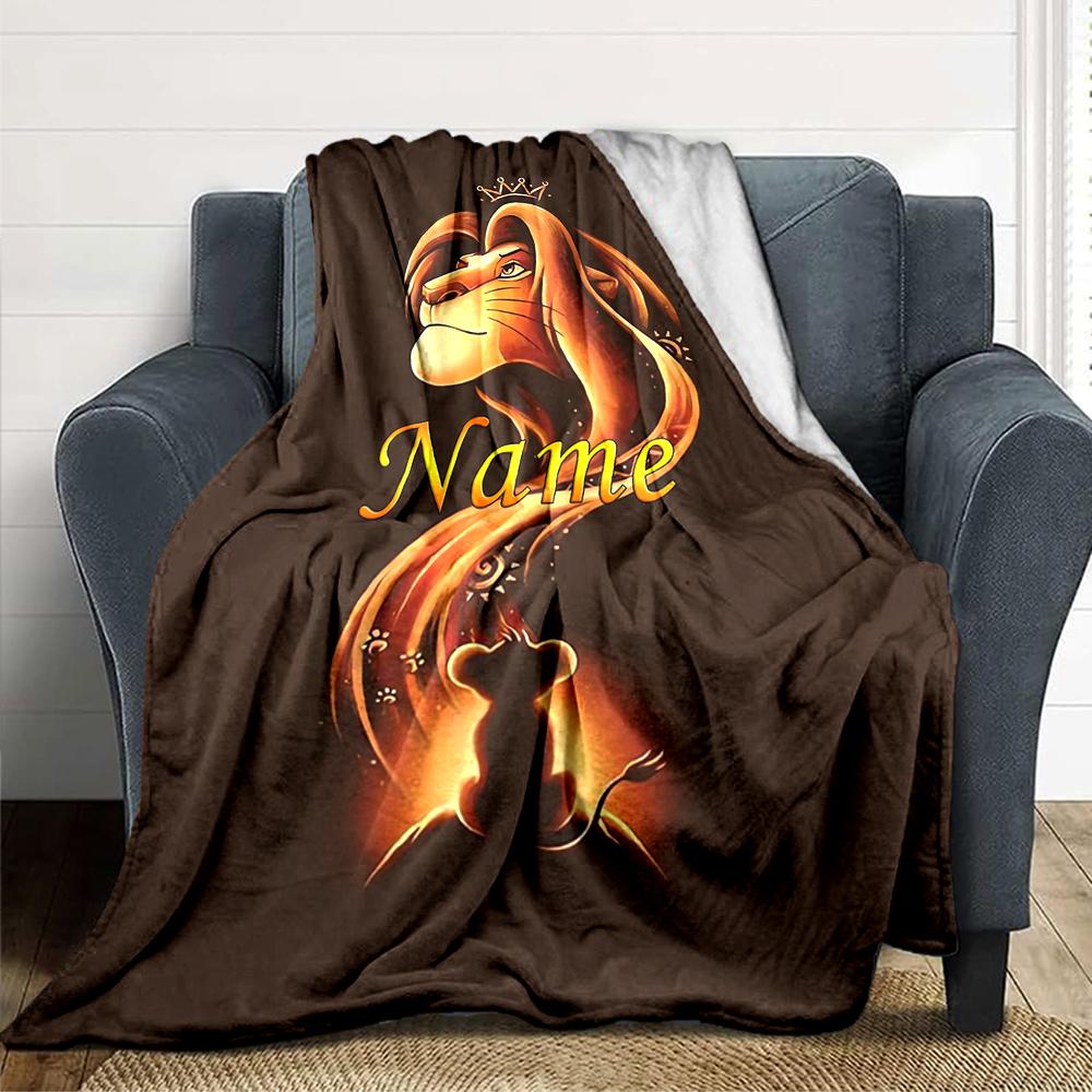 Custom Name Lion Adventure Party Blanket For Couch Bed Plush Cozy Fuzzy Blanket Super Soft Warm Blankets For Fall And Winter 0916270