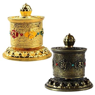 Buddhas Scriptures Prayer Wheel Tibetan Prayer Wheel Table Prayer Wheel Decorative Ornament for Meditations Healings