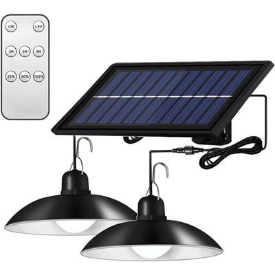 Solar-Schuppenleuchte, solarbetriebene LED-Schuppenleuchte für den Innen- und Außenbereich, Scheunenleuchte mit Fernbedienung und polykristallinen Solarmodulen