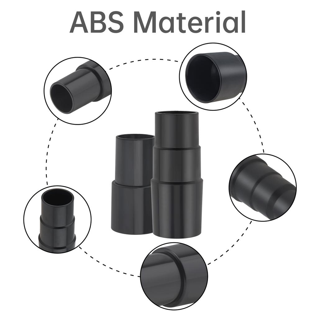 ABS Plastic 5pcs Universal Vacuum Hose Adapter Kit Heavy Duty Reusable Shop Vac Secure Connection Tight Seal