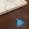 Retro Bow Flower Tiger's Eye Stone Water Drop Necklace Clavicle Chain Cold Wind Necklace Women
