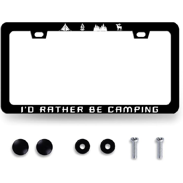 Funny License Plate Frame What‘S Your Favorite Scary Movie License Plate Holder Stainless Steel Auto Parts Blood License Plate Decoration For Men