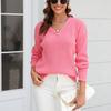 2023 Autumn/Winter Women's V-neck Twist Slim-fit Sweater Pullover Sweater