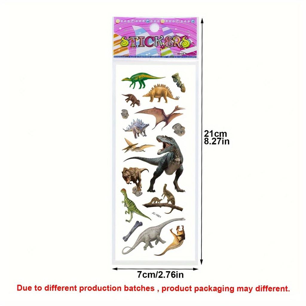 10pcs Dinosaur Stickers 3D Dino Puffy Stickers for Jurassic Theme Favors Reward More Puffy Stickers ZSY