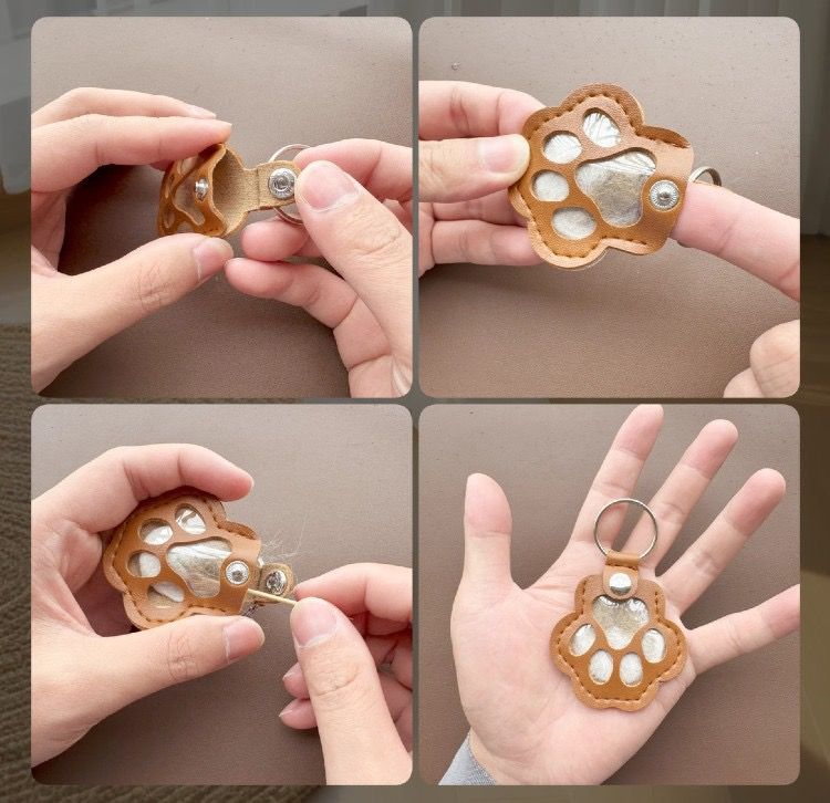 Nyckelring för förvaring av husdjurshår, Kreativ hundfoto- och hundhårspåse, Souvenirförvaringspåse