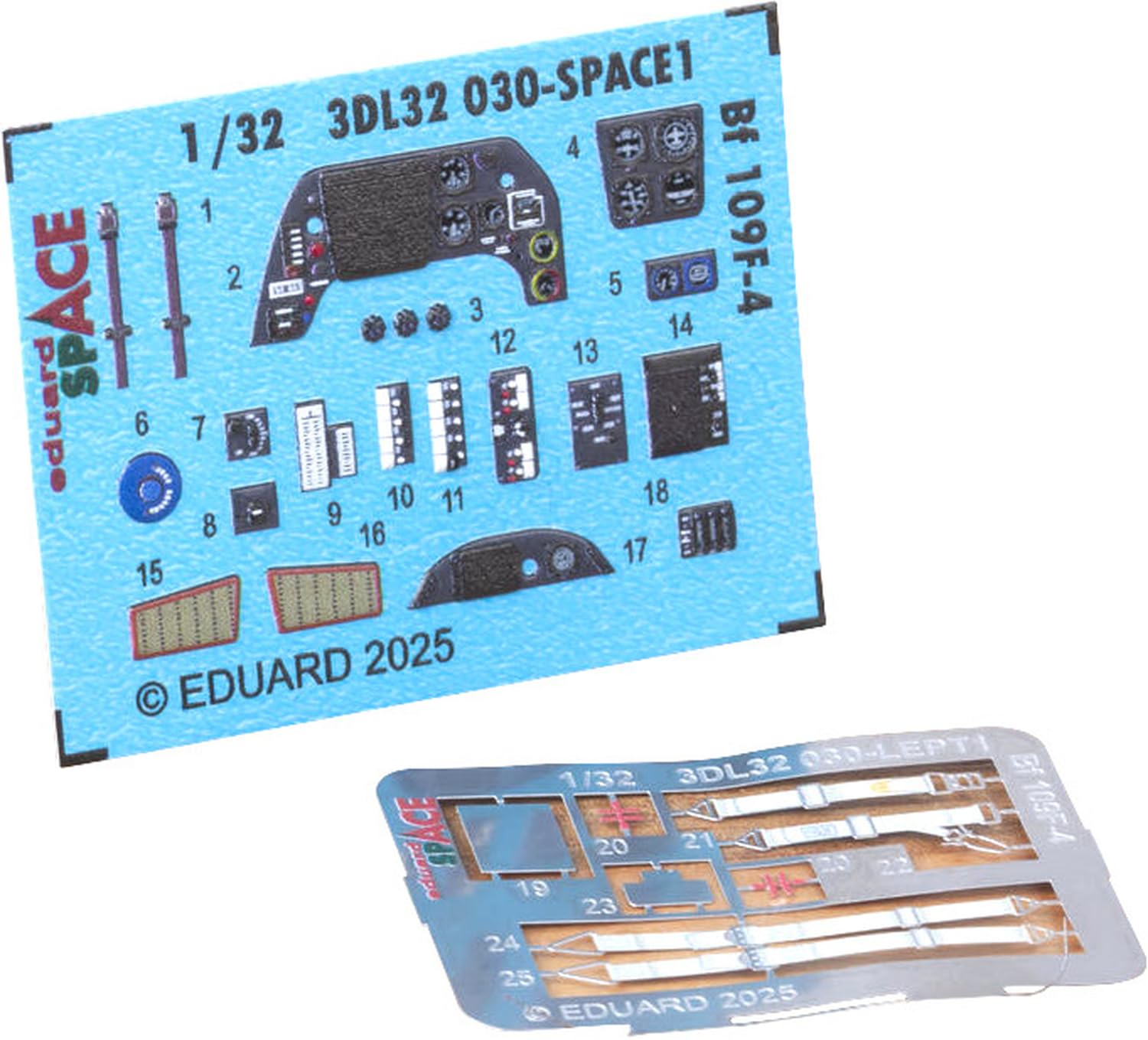 

Eduard 1/32 Space Bf109F-4 Интерьер 3D Декаль с Набором Травленых Деталей (для Хасэгавы) Декаль для пластиковой модели EDU3DL32030 (Самолет)